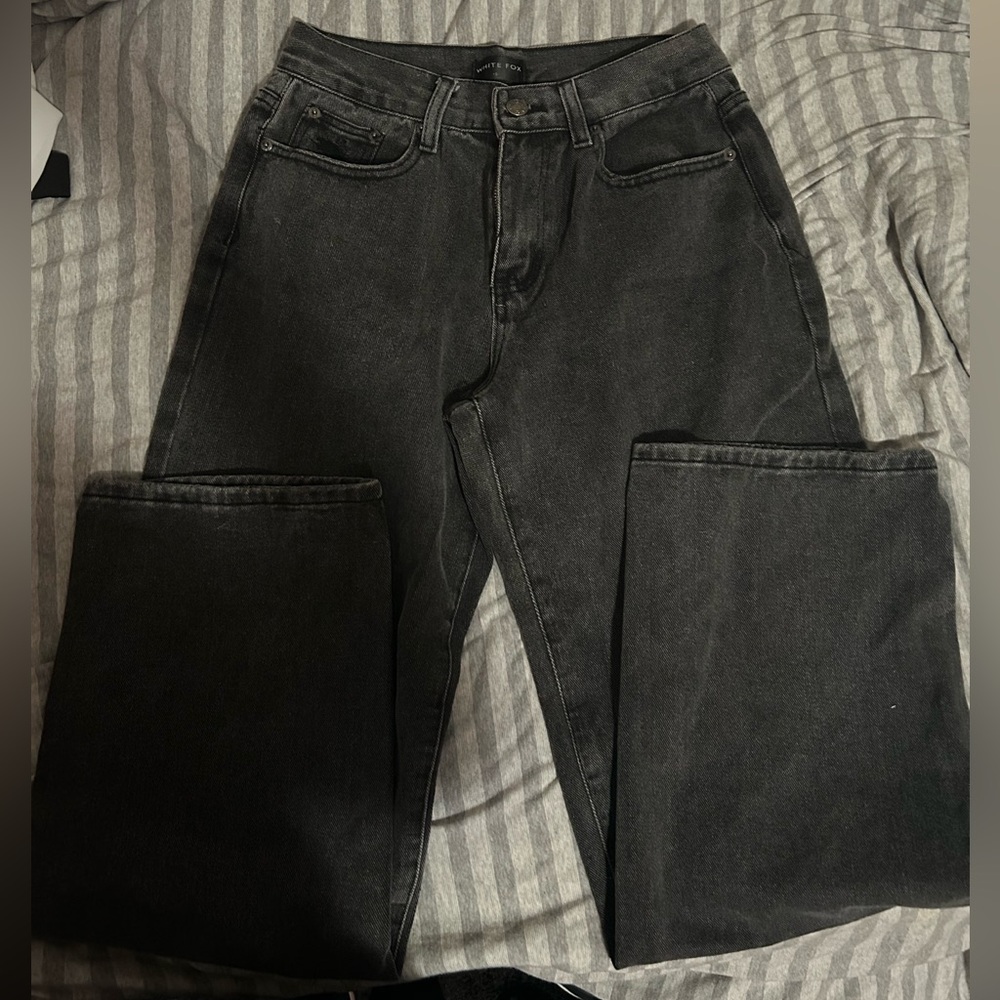 White Fox Boutique Dark Gray Wide Leg Jeans